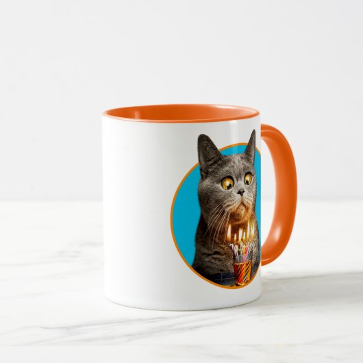 Katze mit Birthday-Schuhglas Tasse (VorderseiteRechts)