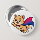 Katze mit Bisexueller Staffel - Niedliches biologi Button (Vorne & Hinten)