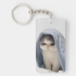 Katze mit Blanket-Schlüsselanhänger Schlüsselanhänger