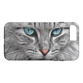 Katze mit blauem Auge, rosa Nase und graues Pelz Case-Mate iPhone Hülle (Rückseite (Horizontal))