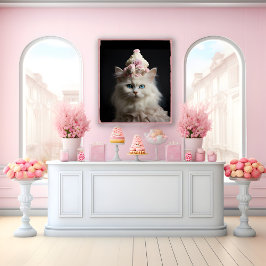 Katze mit blauen Augen Poster