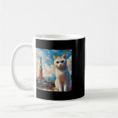 Katze mit Blick auf den Tokiotower mit Mount Fuji  Kaffeetasse (Links)