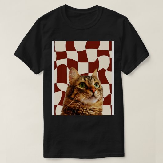 Katze mit Blick auf Sonnenuntergang 1 T-Shirt (Design vorne)