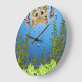 Katze mit Blick in Fisch Tank Funny Große Wanduhr (Winkel)