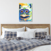 Katze mit Blume Augen | Louis Wain | Leinwanddruck (Insitu (Schlafzimmer))