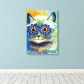 Katze mit Blume Augen | Louis Wain | Leinwanddruck (Insitu (Holzboden))