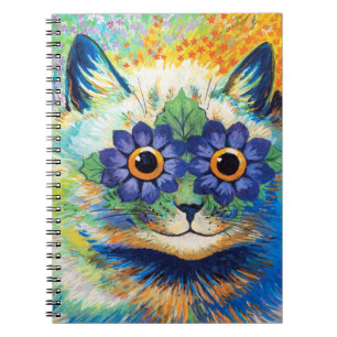 Katze mit Blume Augen   Louis Wain Notizblock