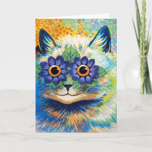 Katze mit Blume Augen | Louis Wain | Pos Karte (Vorderseite)