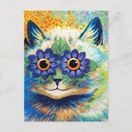 Katze mit Blume Augen | Louis Wain | Postkarte