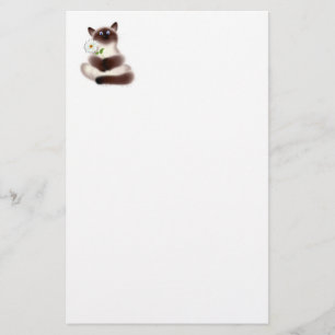 Katze mit Blume Briefpapier