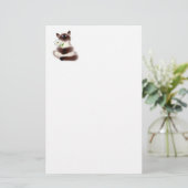Katze mit Blume Briefpapier (Stehend Vorderseite)