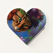 Katze mit Blume Hut Notizblock (Rückseite)