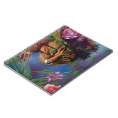 Katze mit Blume Hut Notizblock (Linke Seite)