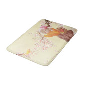 Katze mit Blume-Körbe singen Badematte (Schrägansicht)