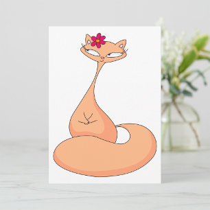 Katze mit Blume Niedlich Kawaii Kitty Einladung