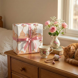 Katze mit Blume Niedlich Kawaii Kitty Geschenkpapier