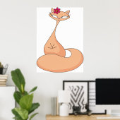 Katze mit Blume Niedlich Kawaii Kitty Poster (Heimbüro)