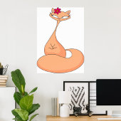 Katze mit Blume Niedlich Kawaii Kitty Poster