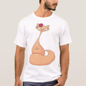 Katze mit Blume Niedlich Kawaii Kitty T-Shirt (Vorderseite)