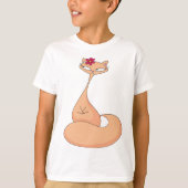 Katze mit Blume Niedlich Kawaii Kitty T-Shirt (Vorderseite)