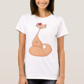 Katze mit Blume Niedlich Kawaii Kitty T-Shirt (Vorderseite)