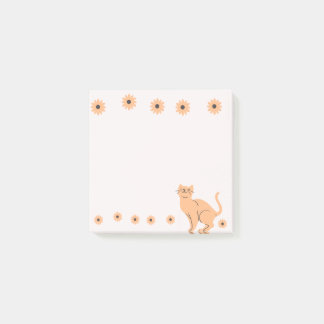 Katze mit Blume Post-it Klebezettel