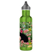 Katze mit Blumen Edelstahlflasche (Rechts)