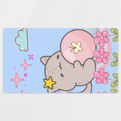 Katze mit Blumen Etiketten (Design 2)