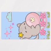 Katze mit Blumen Etiketten (Design 1)