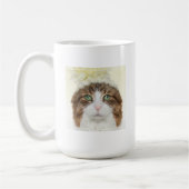 Katze mit Blumen-Hut Kaffeetasse (Links)