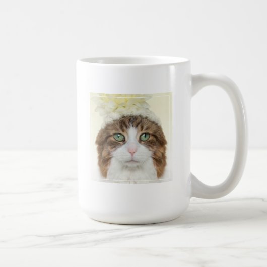 Katze mit Blumen-Hut Kaffeetasse (Rechts)