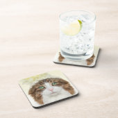 Katze mit Blumen-Hut Untersetzer (Rechte Seite)