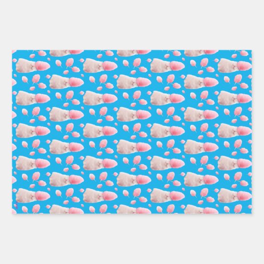 Katze mit Bonbons Geschenkpapier Set (Vorderseite)