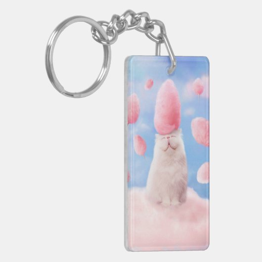 Katze mit Bonbons Schlüsselanhänger (Vorderseite links)