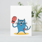 Katze mit Boxhandschuhen (Stehend Vorderseite)