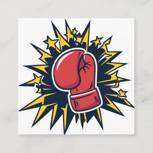 Katze mit Boxhandschuhen Begleitkarte (Rückseite)