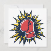 Katze mit Boxhandschuhen Einladung (Rückseite)