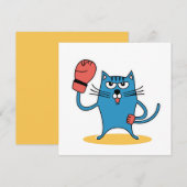 Katze mit Boxhandschuhen Feiertagskarte (Vorne/Hinten)