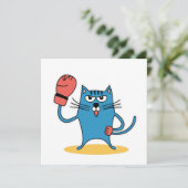 Katze mit Boxhandschuhen Feiertagskarte (Stehend Vorderseite)