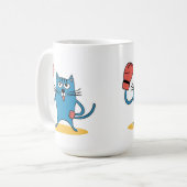 Katze mit Boxhandschuhen Kaffeetasse (Vorderseite Links)
