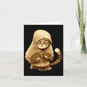 Katze mit Boxhandschuhen Karte