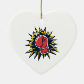 Katze mit Boxhandschuhen Keramik Ornament (Hinten)