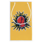 Katze mit Boxhandschuhen Kleine Geschenktüte (Rückseite)