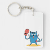 Katze mit Boxhandschuhen Schlüsselanhänger (Vorderseite)