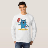 Katze mit Boxhandschuhen T-Shirt (Vorne ganz)