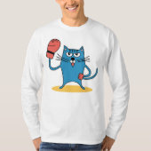 Katze mit Boxhandschuhen T-Shirt (Vorderseite)