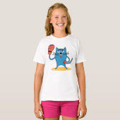 Katze mit Boxhandschuhen T-Shirt (Vorne ganz)