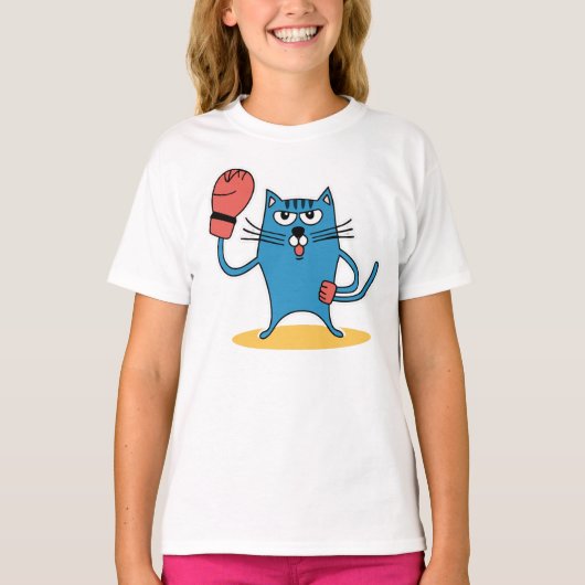 Katze mit Boxhandschuhen T-Shirt (Vorderseite)
