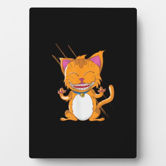 Katze mit Brammen Fotoplatte (Vorderseite)