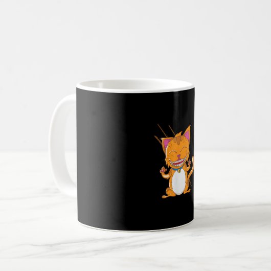 Katze mit Brammen Kaffeetasse (Vorderseite Links)